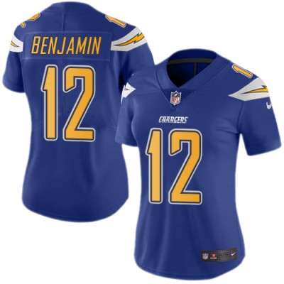 Nike Los Angeles Chargers #12 Travis Benjamin Electric Blue Women's Stitched NFL Limited Rush Jersey